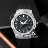 Đồng Hồ Hublot Classic Fusion Orlinski 40mm Rep 1:1 Chế Tác Vỏ Bạc Độ Pave Kim Cương Thiên Nhiên - Moissanite Tùy Chọn 550.NS.1800.RX.1604.ORL19