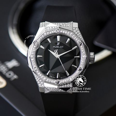 Đồng Hồ Hublot Classic Fusion Orlinski 40mm Rep 1:1 Chế Tác Vỏ Bạc Độ Demi Kim Cương Thiên Nhiên - Moissanite Tùy Chọn 550.NS.1800.RX.1604.ORL19