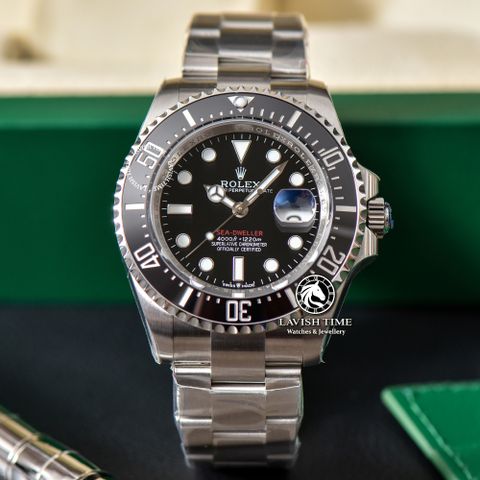 Đồng Hồ Rolex Sea Dweller 43mm 126600-0001 Rep 1:1 Chế Tác Vỏ Bạc Mặt Đen Dây Kim Loại Oyster