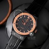 Đồng Hồ Hublot Classic Fusion 42mm Rep 1:1 Chế Tác Vỏ Vàng Hồng Ceramic Mặt Số Đen Carbon Dây Da Cá Sấu 542.CO.1780.LR