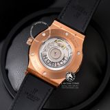 Đồng Hồ Hublot Classic Fusion 42mm Rep 1:1 Chế Tác Vỏ Vàng Hồng Titanium Mặt Số Đen Dây Cá Sấu 542.OX.1181.LR