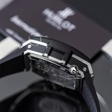 Đồng Hồ Hublot Spirit Of Big Bang 42mm Rep 1:1 Chế Tác Vỏ Bạc Niềng Ceramic Đen Mặt Đen Dây Da Cá Sấu 641.NM.0173.LR