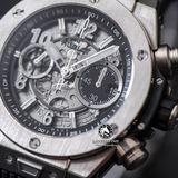 Đồng Hồ Hublot Big Bang Unico 42mm Rep 1:1 Chế Tác Vỏ Bạc Mặt Xám Dây Cao Su 441.NX.1171.RX