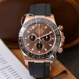 Đồng Hồ Rolex Cosmograph Daytona 116515-0041 Rep 1:1 Chế Tác Vỏ Vàng Hồng Mặt Nâu Chocolate Dây Cao Su