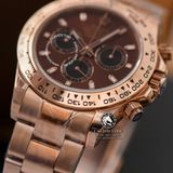 Đồng Hồ Rolex Cosmograph Daytona 116505-0013 Rep 1:1 Cao Cấp Vỏ Vàng Hồng Mặt Nâu Chocolate Dây Kim Loại