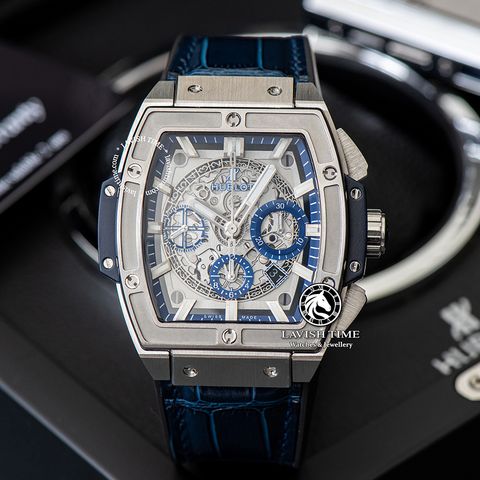 Đồng Hồ Hublot Spirit Of Big Bang 42mm Rep 1:1 Chế Tác Vỏ Bạc Mặt Xanh Dương Dây Da Cá Sấu 641.NX.7170.LR