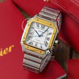 Đồng Hồ Cartier Santos De Cartier 40mm W2SA0007 Rep 1:1 Chế Tác Vỏ Demi Vàng Kim Mặt Trắng Dây Kim Loại
