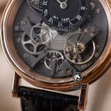 Đồng Hồ Breguet Tradition 7057BR/G9/9W6 Rep 1:1 Chế Tác Vỏ Vàng Hồng Mặt Đen Dây Da