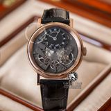 Đồng Hồ Breguet Tradition 7057BR/G9/9W6 Rep 1:1 Chế Tác Vỏ Vàng Hồng Mặt Đen Dây Da