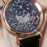 Đồng Hồ Breguet Tradition 7057BR/G9/9W6 Rep 1:1 Chế Tác Vỏ Vàng Hồng Mặt Đen Dây Da