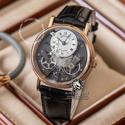 Đồng Hồ Breguet Tradition 7097BR/G1/9WU Rep 1:1 Chế Tác Vỏ Vàng Hồng Mặt Trắng Dây Da