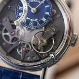 Đồng Hồ Breguet Tradition 7097BB/GY/9WU Rep 1:1 Chế Tác Vỏ Bạc Mặt Xanh Dương Dây Da