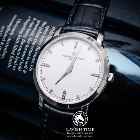 Đồng Hồ Vacheron Constantin Patrimony Traditionnelle Rep 1:1 Chế Tác Vỏ Bạc Mặt Trắng Dây Da