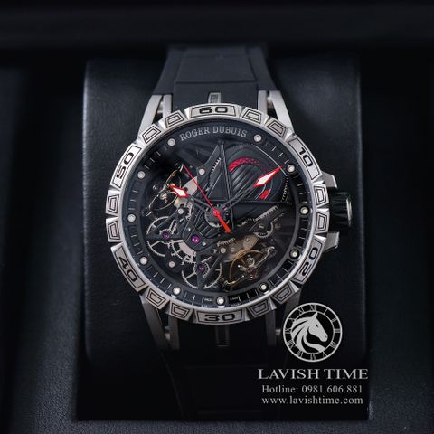 Đồng Hồ Roger Dubuis Excalibur Aventador S Rep 1:1 Chế Tác Vỏ Bạc Mặt Skeleton Lộ Cơ Dây Cao Su