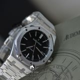 Đồng Hồ Audemars Piguet Royal Oak 15400ST.OO.1220ST.01 Rep 1:1 Vỏ Bạc Mặt Đen Dây Kim Loại