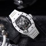 Đồng Hồ Richard Mille RM 055 Bubba Watson Rep 1:1 Cao Cấp Vỏ Thép Trắng Mặt Skeleton Lộ Cơ Dây Cao Su