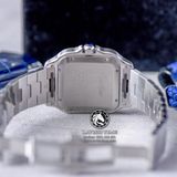 Đồng Hồ Cartier Santos De Cartier 40mm WSSA0030 Rep 1:1 Chế Tác Vỏ Bạc Mặt Xanh Dương Dây Kim Loại