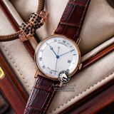 Đồng Hồ Breguet Classique 5177BR/15/9V6 Rep 1:1 Chế Tác Vỏ Vàng Hồng Mặt Trắng Dây Da Nâu