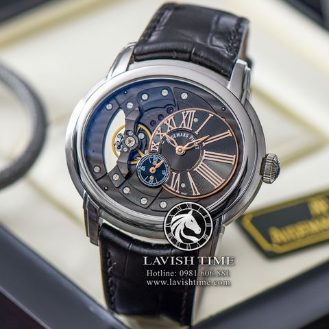 Đồng Hồ Audemars Piguet Millenary 15350ST.OO.D002CR.01 Rep 1:1 Chế Tác Vỏ Bạc Mặt Lộ Cơ Dây Da