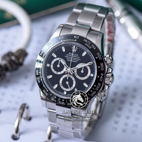 Đồng Hồ Rolex Cosmograph Daytona 116500LN-0002 Rep 1:1 Chế Tác Vỏ Bạc Mặt Đen Dây Kim Loại