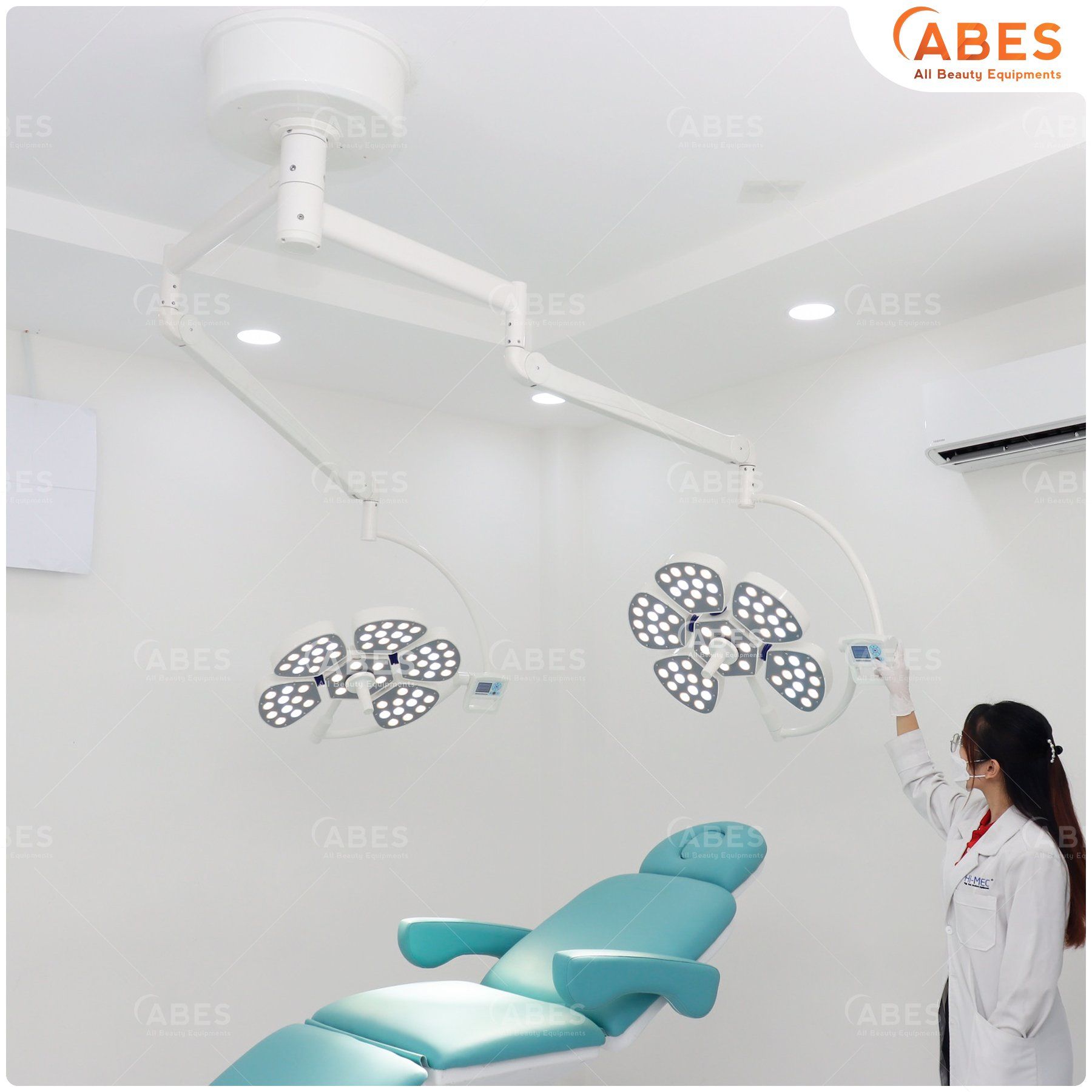 Đèn phẫu thuật Full Led bóng đôi Petal 5/5 treo trần
