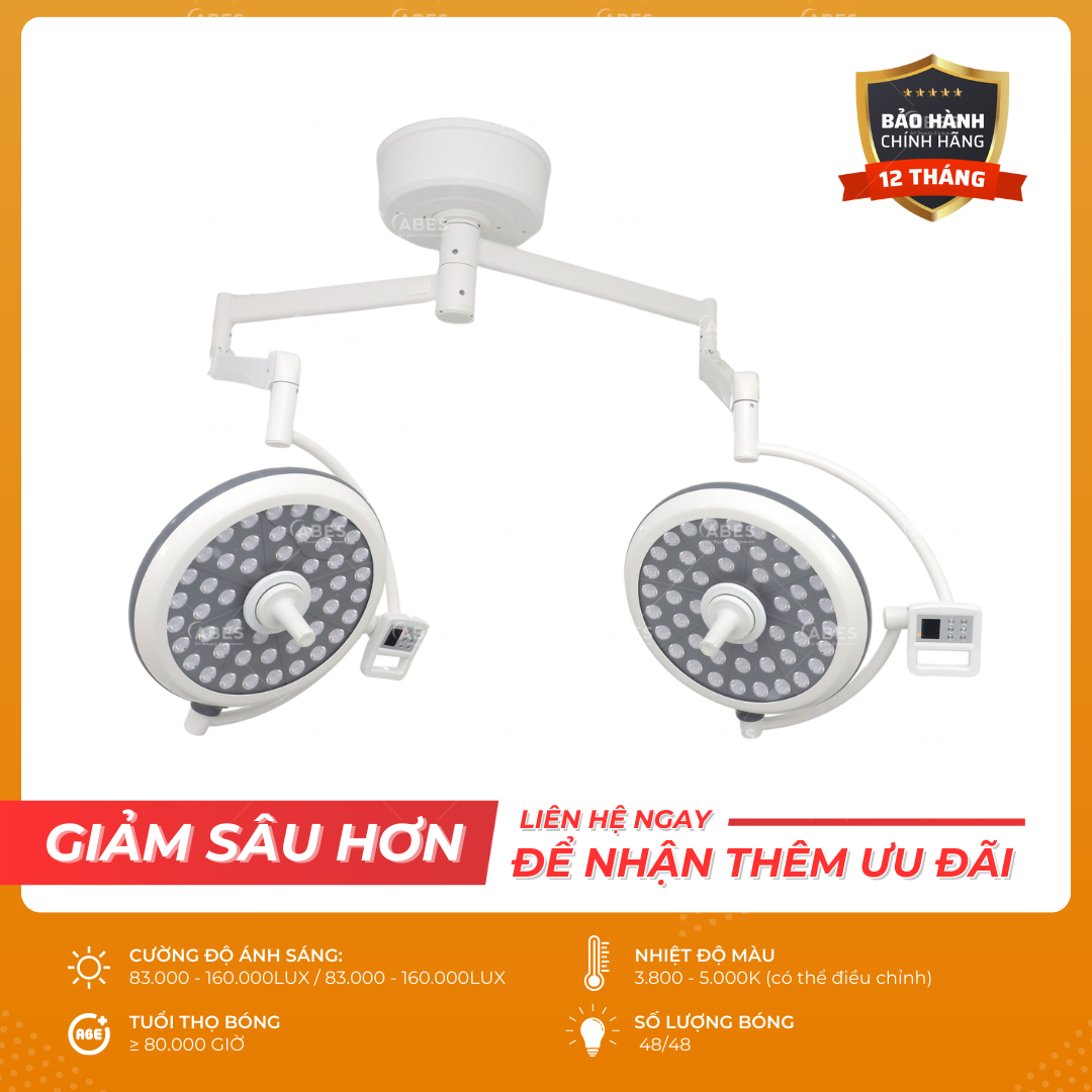 Đèn phẫu thuật Full Led bóng đôi LED500/500 treo trần