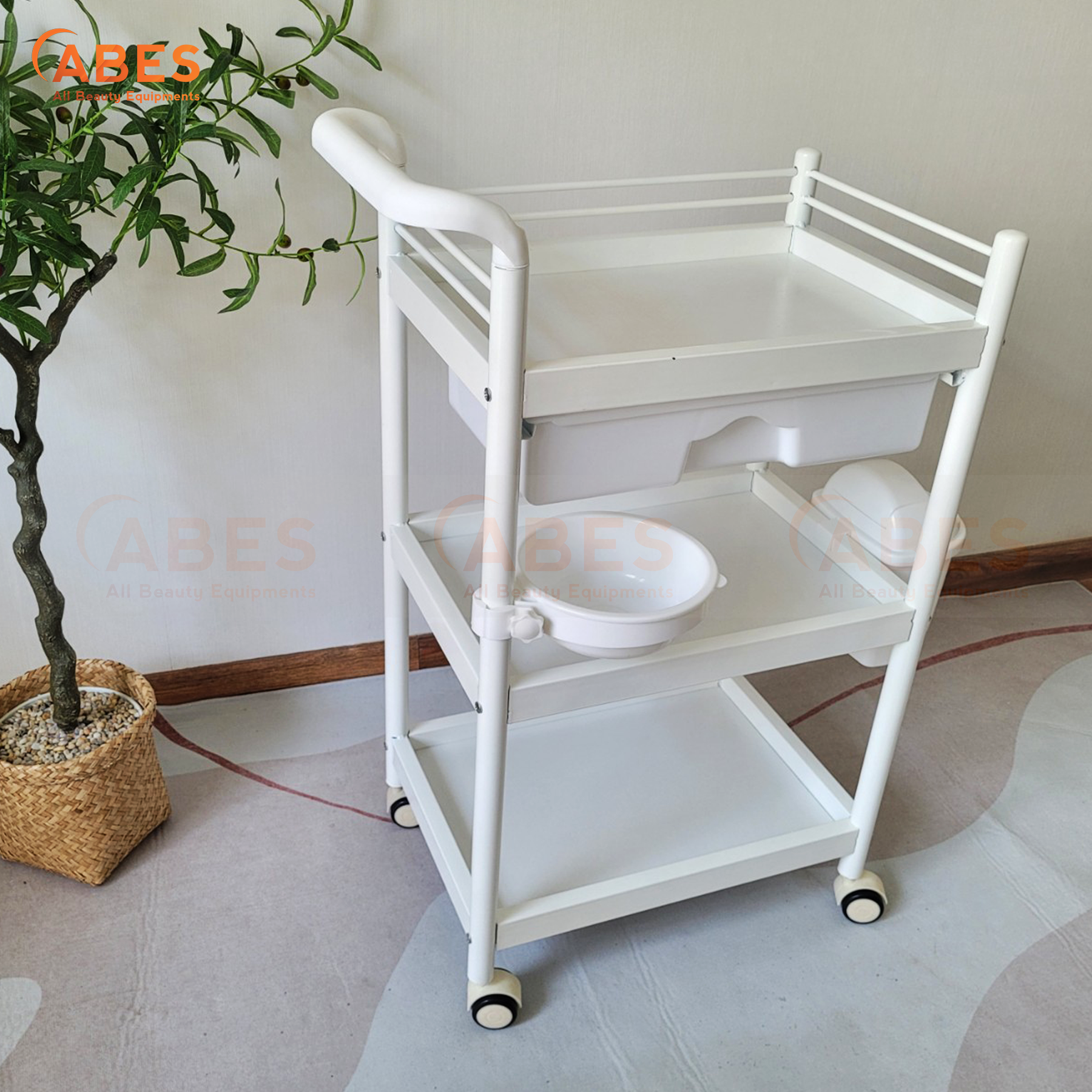 Xe đẩy spa 3 tầng cao cấp HMTL-5030 có thùng rác
