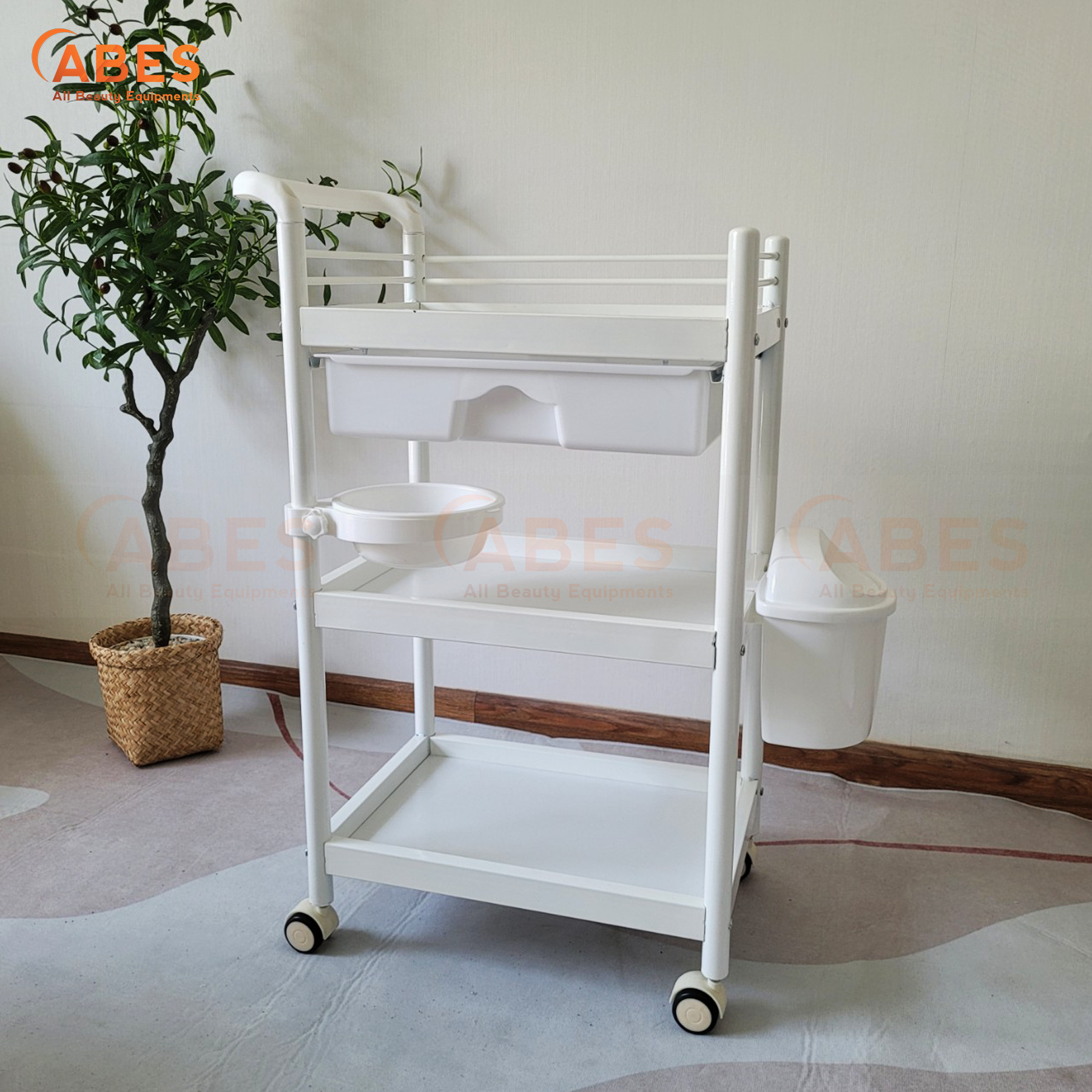 Xe đẩy spa 3 tầng cao cấp HMTL-5030 có thùng rác