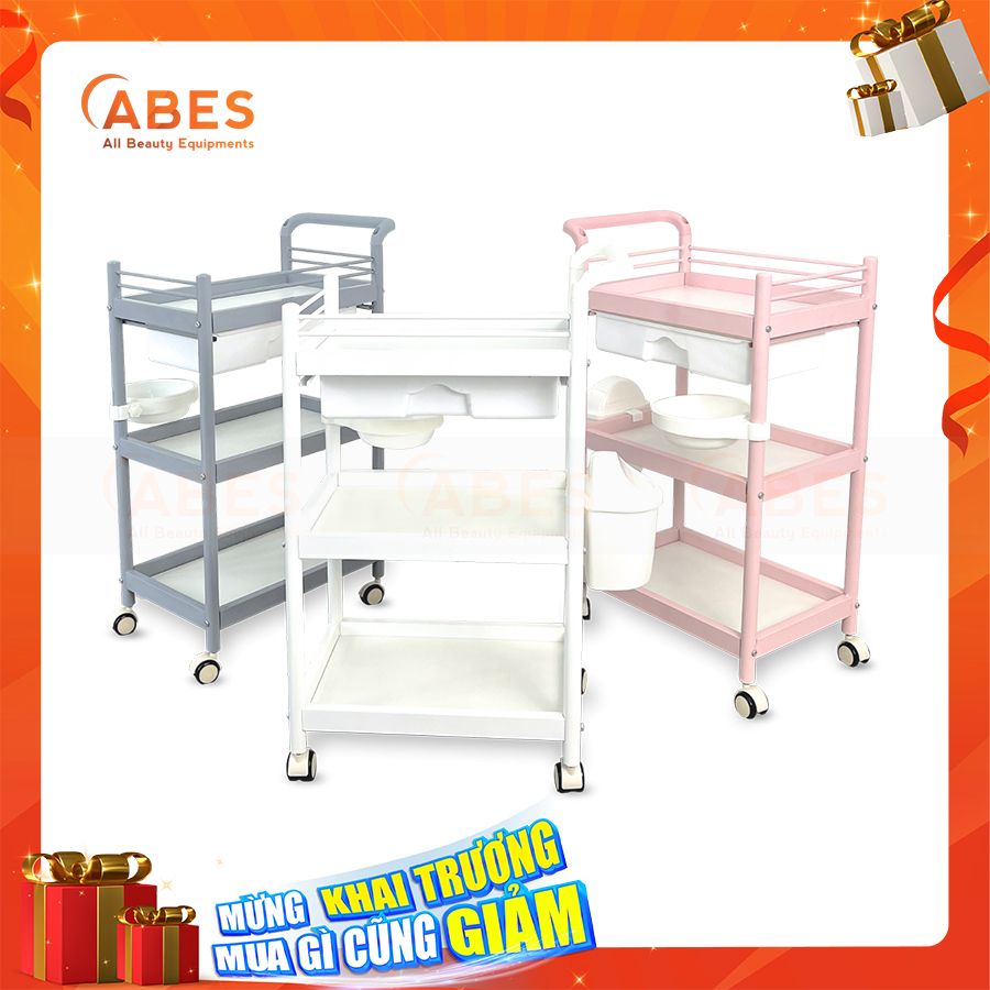 Xe đẩy spa 3 tầng cao cấp HMTL-5030 có thùng rác