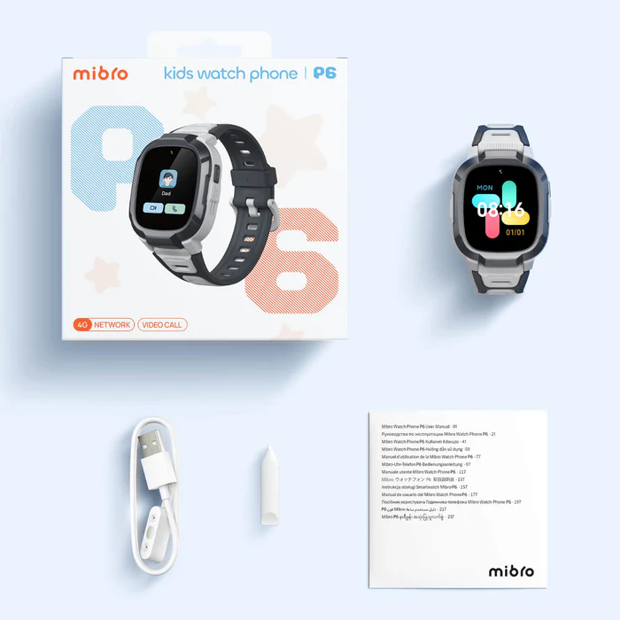Đồng hồ thông minh định vị trẻ em Mibro P6 bản 4G lắp sim nghe gọi 2 chiều, tiếng việt, kháng nước 2ATM