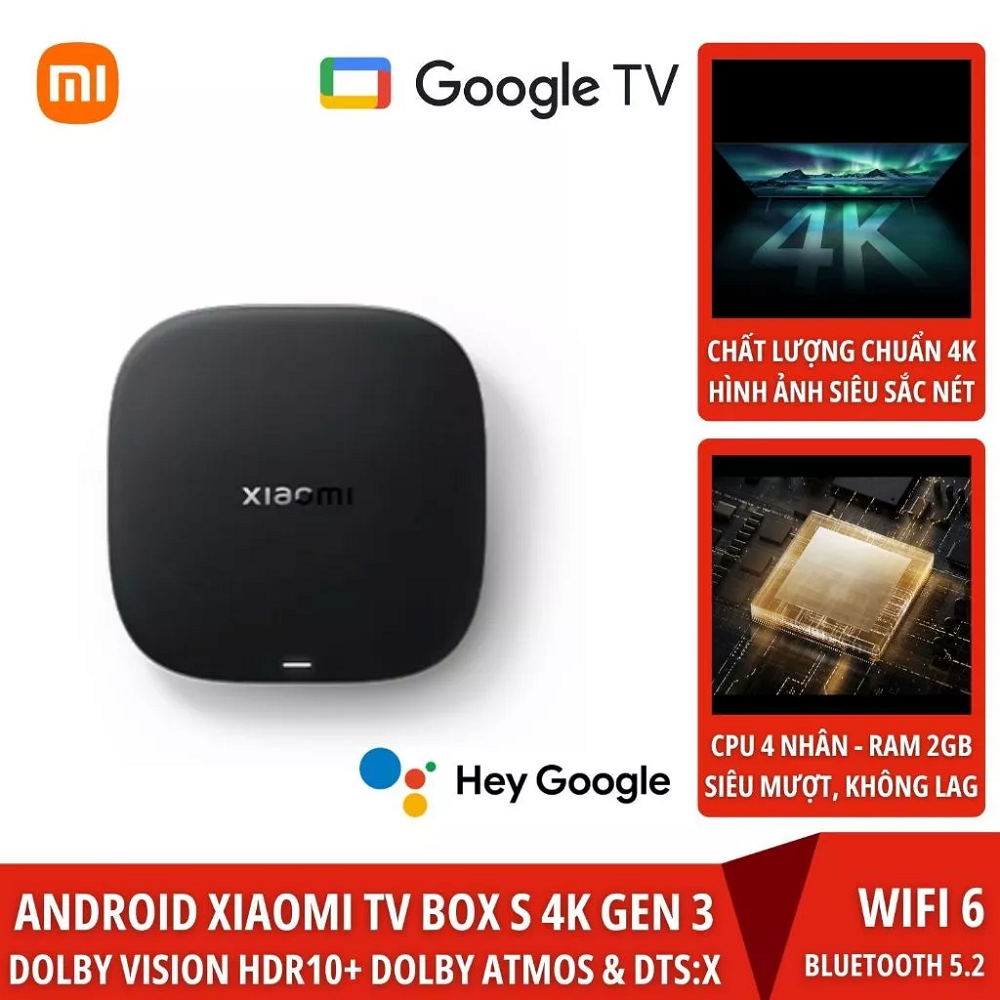 Mibox s 4k gen 3 Xiaomi Tivi box S 4K UHD MDZ-32-AA ( google TV), Android TV - Bản quốc tế