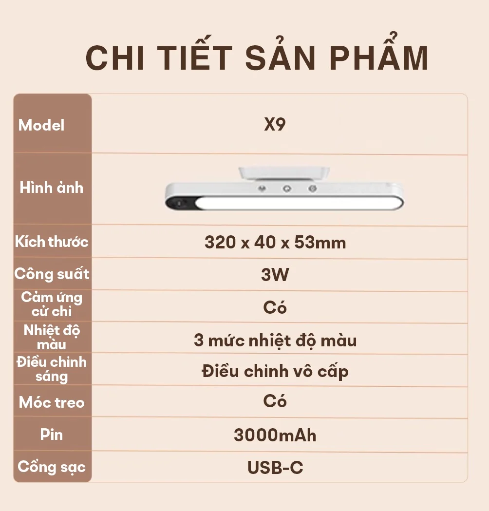 Đèn chống cận gắn bàn thông minh miLife X9 - Tích điện xoay linh hoạt nhiều hướng
