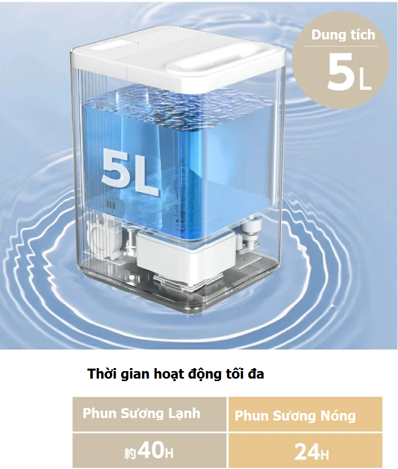 Máy phun sương tạo ẩm thông minh Akono xông tinh dầu - Có remote điều khiển bảo hành 12 tháng