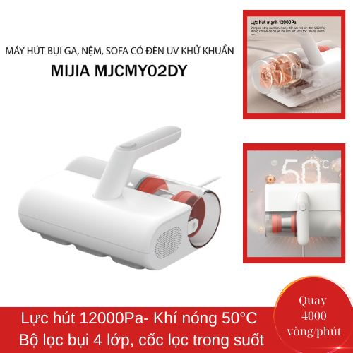 Máy hút bụi giường nệm diệt khuẩn UV Xiaomi Mijia Gen2 MJCMY02DY - Bảo hành 12 tháng