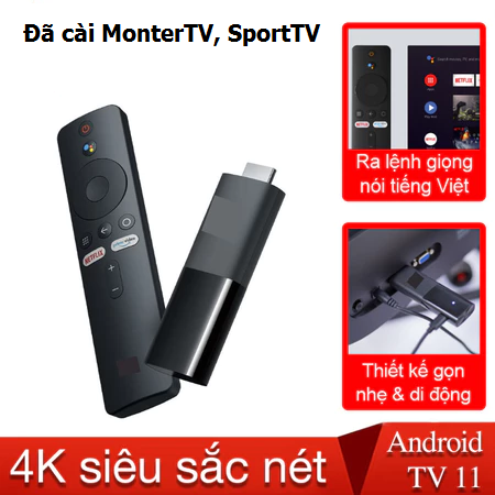 Mi Stick TV 4K Quốc Tế Full Tiếng Việt Xiaomi TV Stick 4K MDZ27EU - Bảo hành 12 tháng