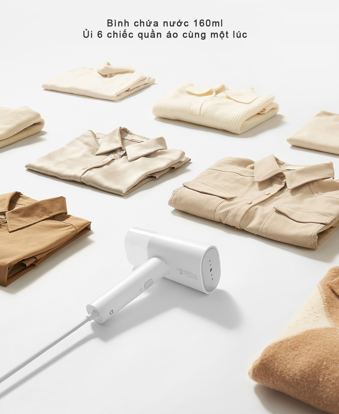 Bàn là hơi nước cầm tay Xiaomi Mijia MJGTJ02LF công suất 1300W gấp gọn - Bảo hành 12 tháng