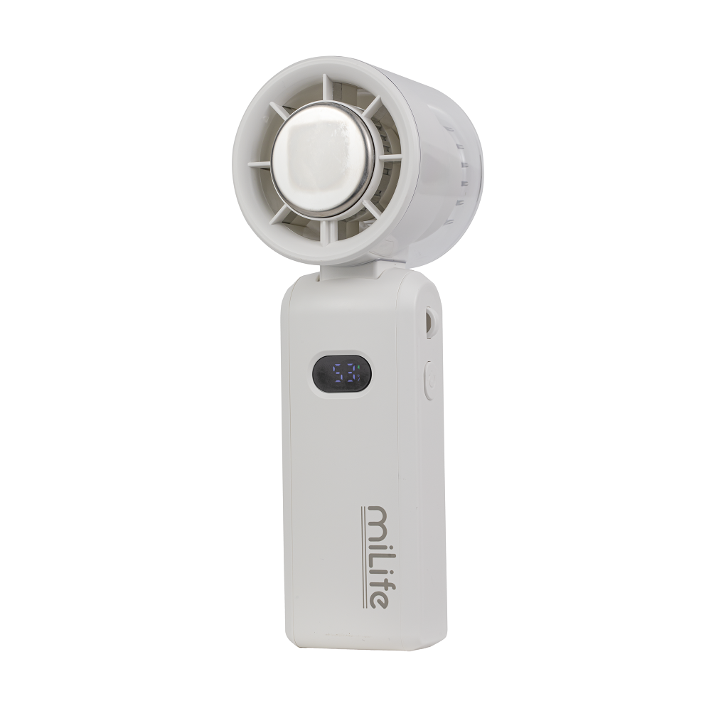 Quạt sò lạnh cầm tay miLife F3P pin 4000mAh - Có dây đeo cổ gập được, 100 cấp độ gió bảo hành 12 tháng