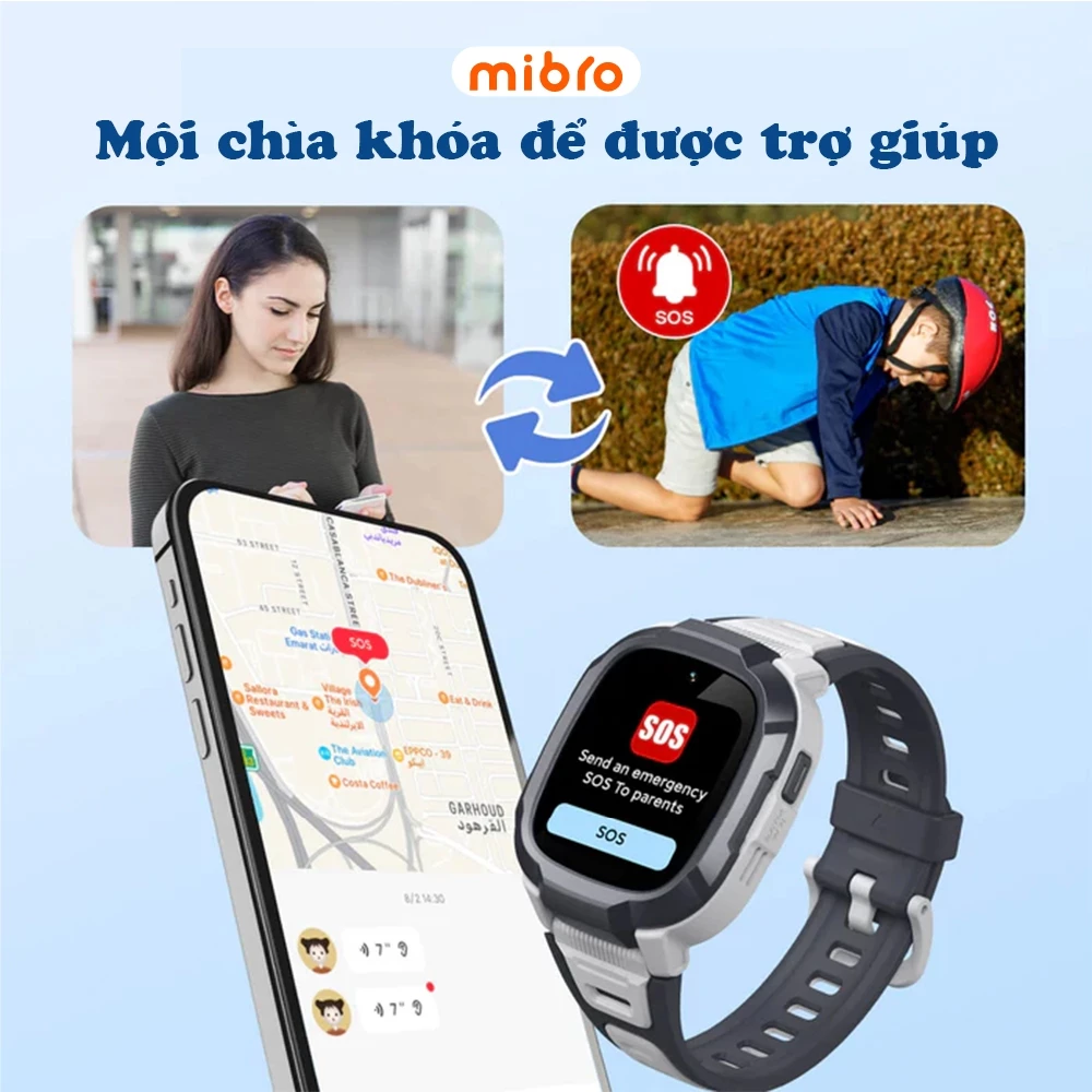 Đồng hồ thông minh định vị trẻ em Mibro P6 bản 4G lắp sim nghe gọi 2 chiều, tiếng việt, kháng nước 2ATM