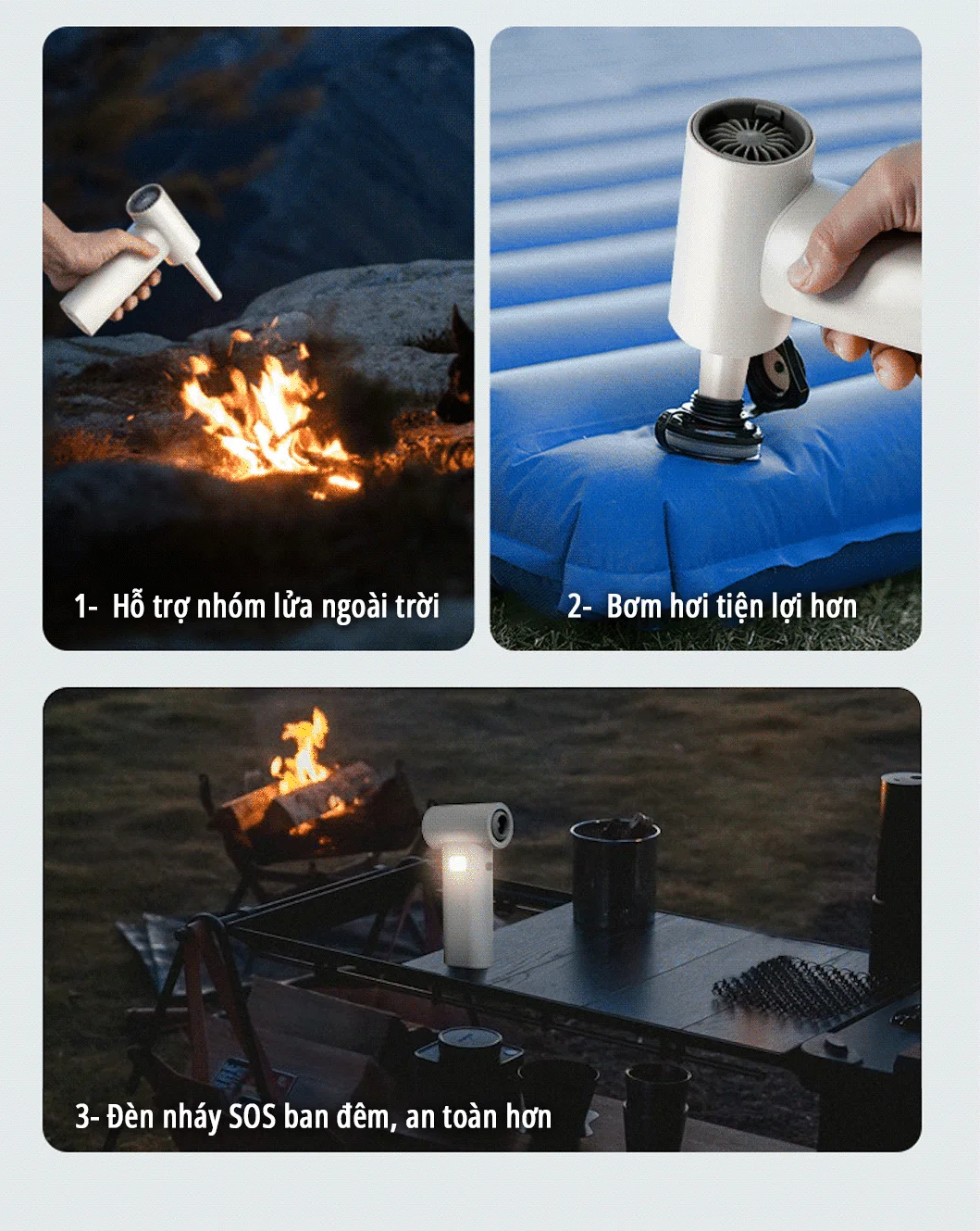 Quạt phản lực cầm tay đa năng miLife F1 pin 5000mAh - Tích hợp đầu hút có thể làm máy hút bụi đa năng