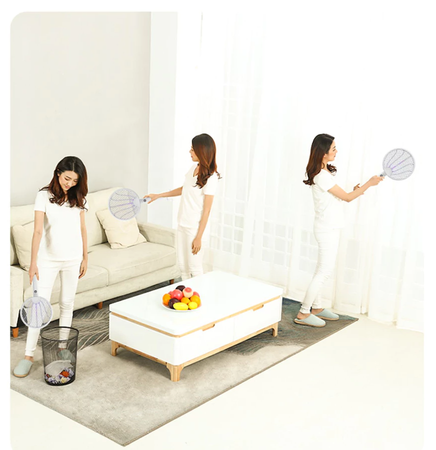 Vợt bắt muỗi tự động miLife B1 gấp gọn thông minh có 3 lớp lưới an toàn khi sử dụng, kiêm đèn bắt muỗi