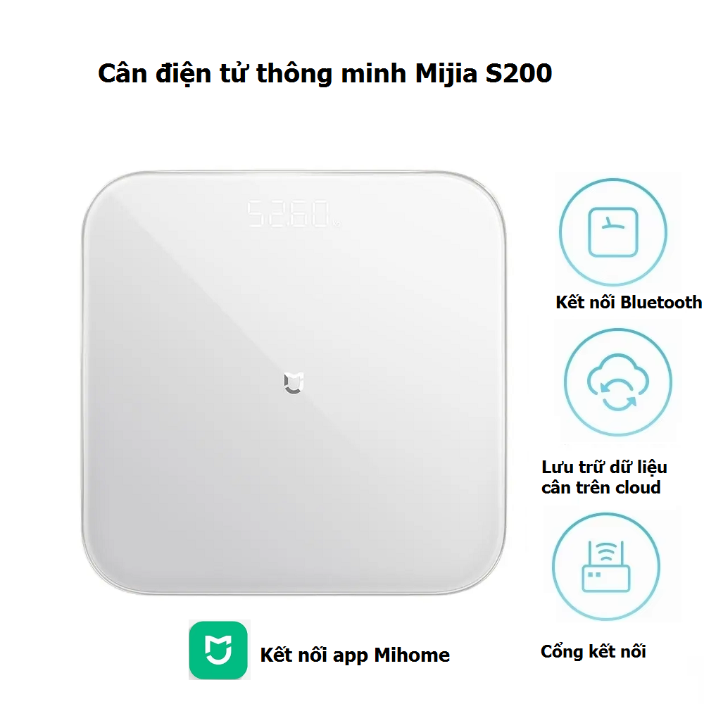 Cân điện tử thông minh Xiaomi Mijia S200 - Bảo hành 12 tháng