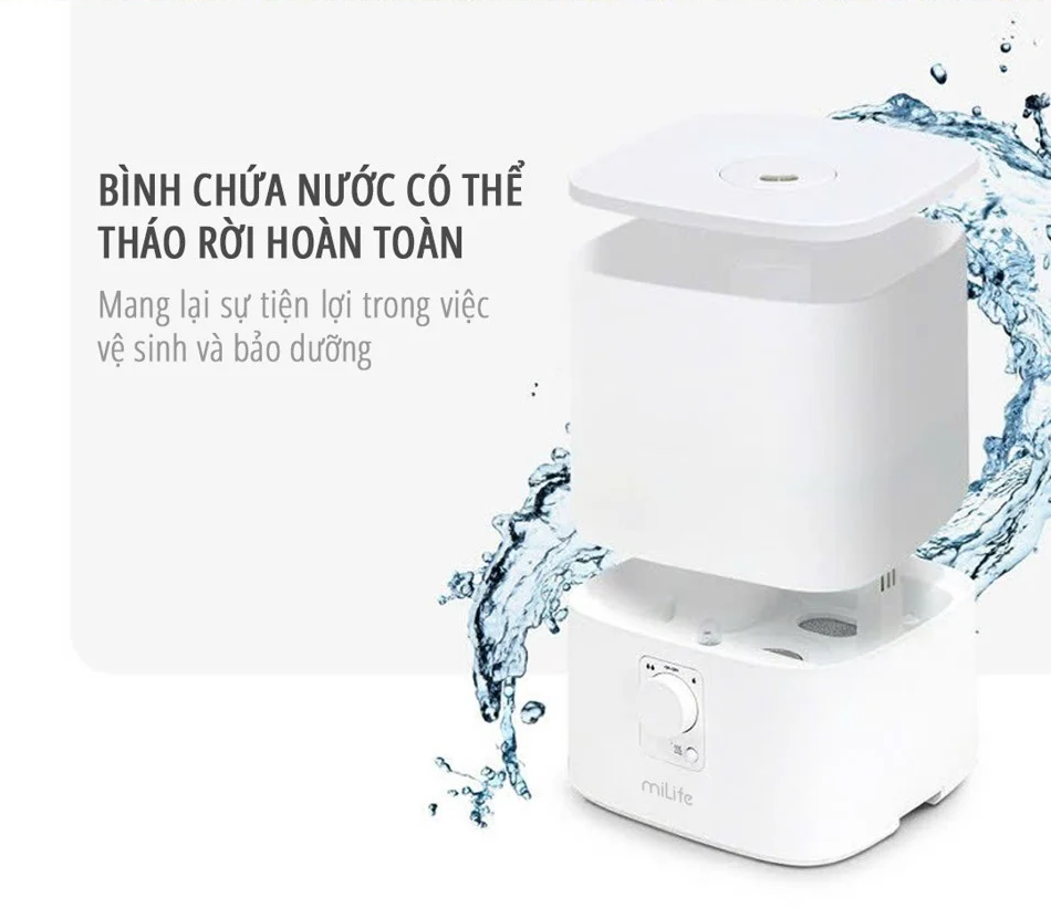 Máy phun sương tạo ẩm miLife milife Model H86 - Dung tích 4 lít dùng được tinh dầu