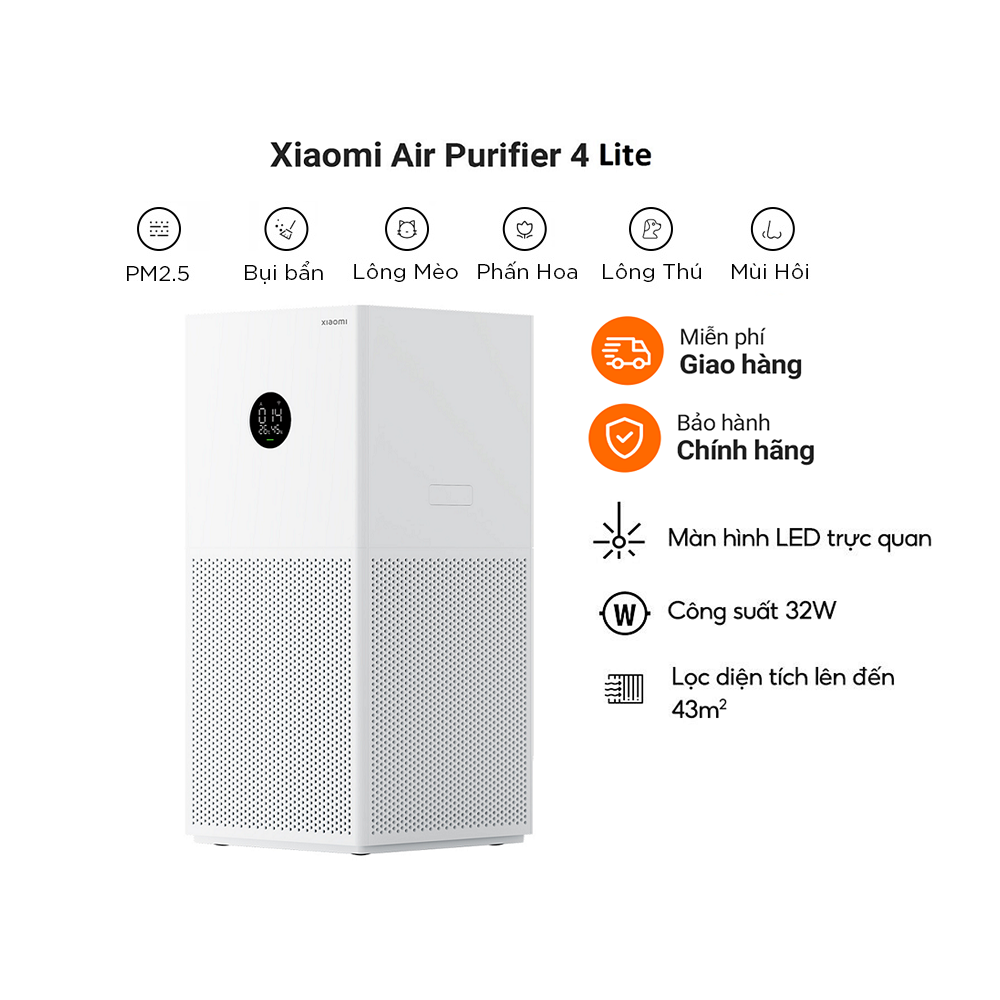 Máy lọc không khí Xiaomi Mi Purifier 4 Lite – Bản quốc tế bảo hành 12 tháng