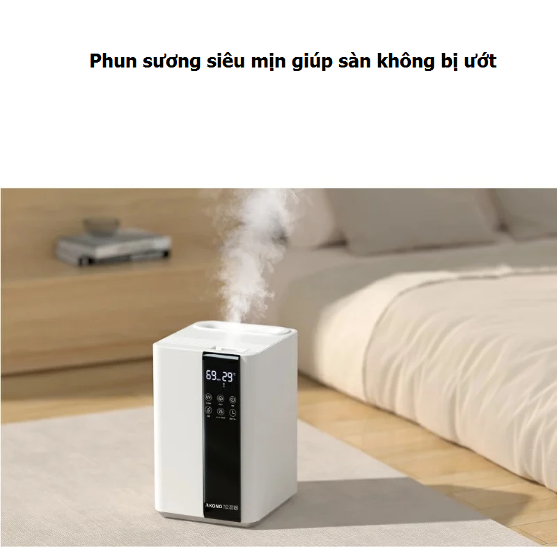 Máy phun sương tạo ẩm thông minh Akono xông tinh dầu - Có remote điều khiển bảo hành 12 tháng