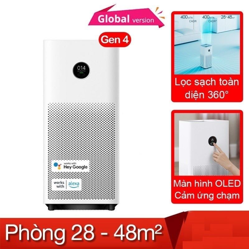 Máy Lọc Không Khí Xiaomi Smart Air Purifier 4 - Bản quốc tế bảo hành 12 tháng