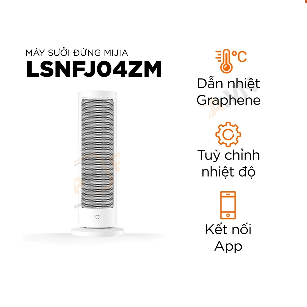 Máy sưởi gốm để bàn Xiaomi Mijia Graphene Model LSNFJ04ZM cảm ứng wifi kết nối app Mihome - Bảo hành 12 tháng
