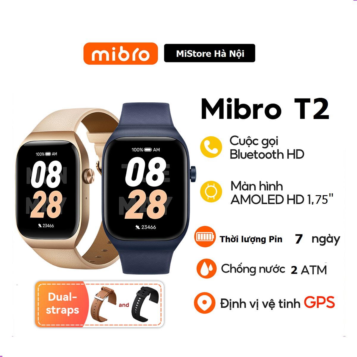Đồng hồ thông minh nghe gọi Mibro T2 - Có GPS độc lập tập luyện kháng nước 2ATM