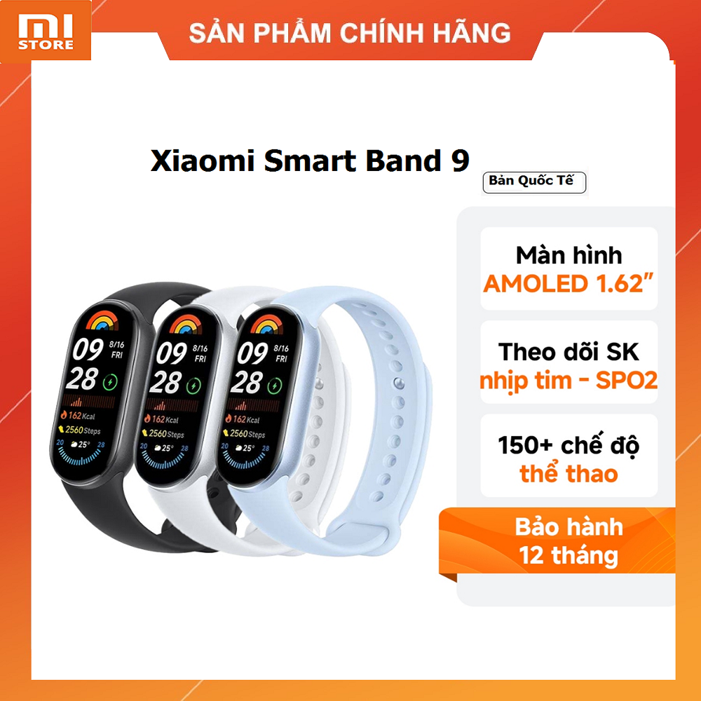 Vòng đeo tay thông minh Xiaomi Mi Band 9 chính hãng - Bản quốc tế bảo hành 12 tháng