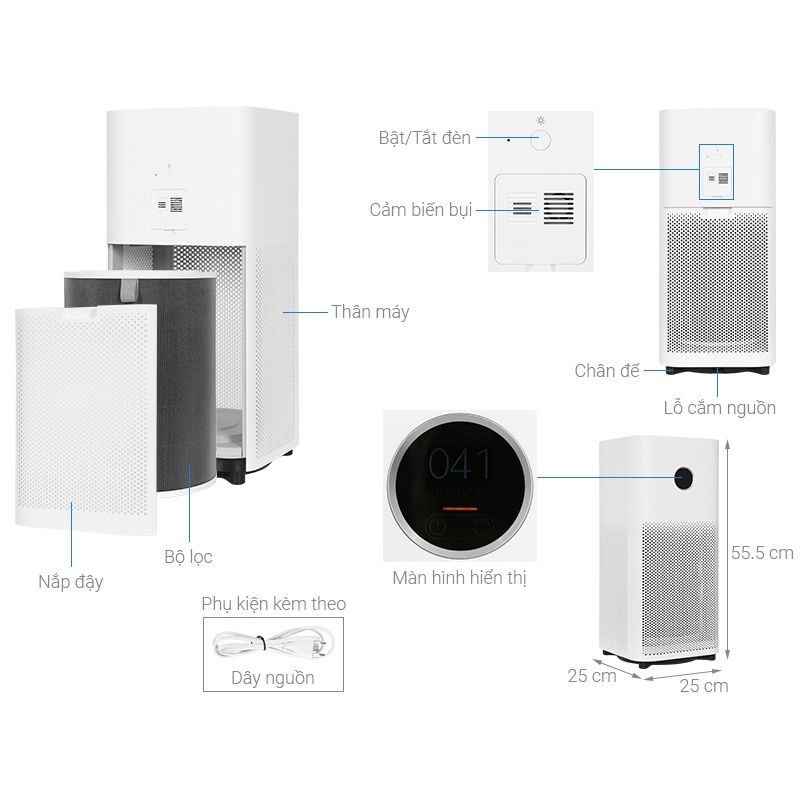 Máy Lọc Không Khí Xiaomi Smart Air Purifier 4 - Bản quốc tế bảo hành 12 tháng