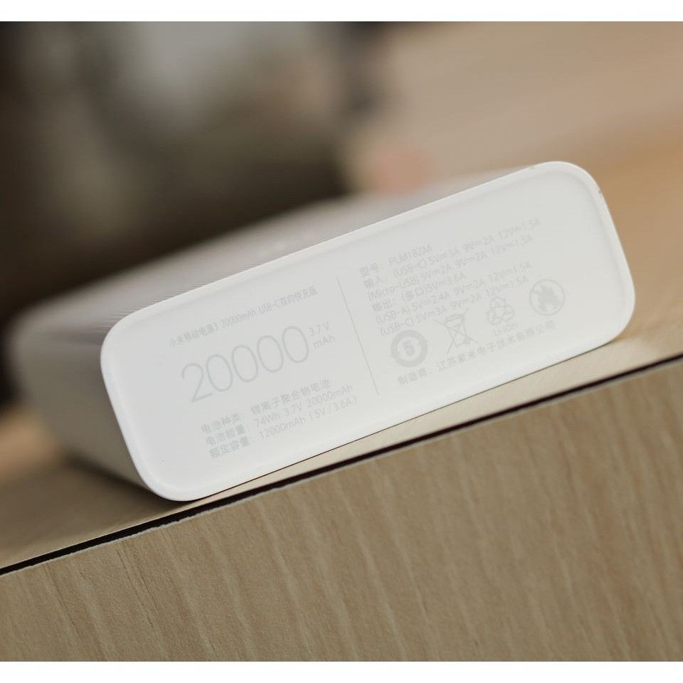 Sạc dự phòng 20000mAh Xioami Gen 3 18W tự ngắt khi sạc đầy - Bảo hành 12 tháng